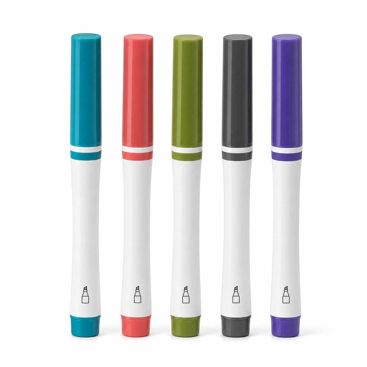 Whiteboard-Marker-Set mit 5 Farben: Blau, Rot, Grün, Schwarz und Lila