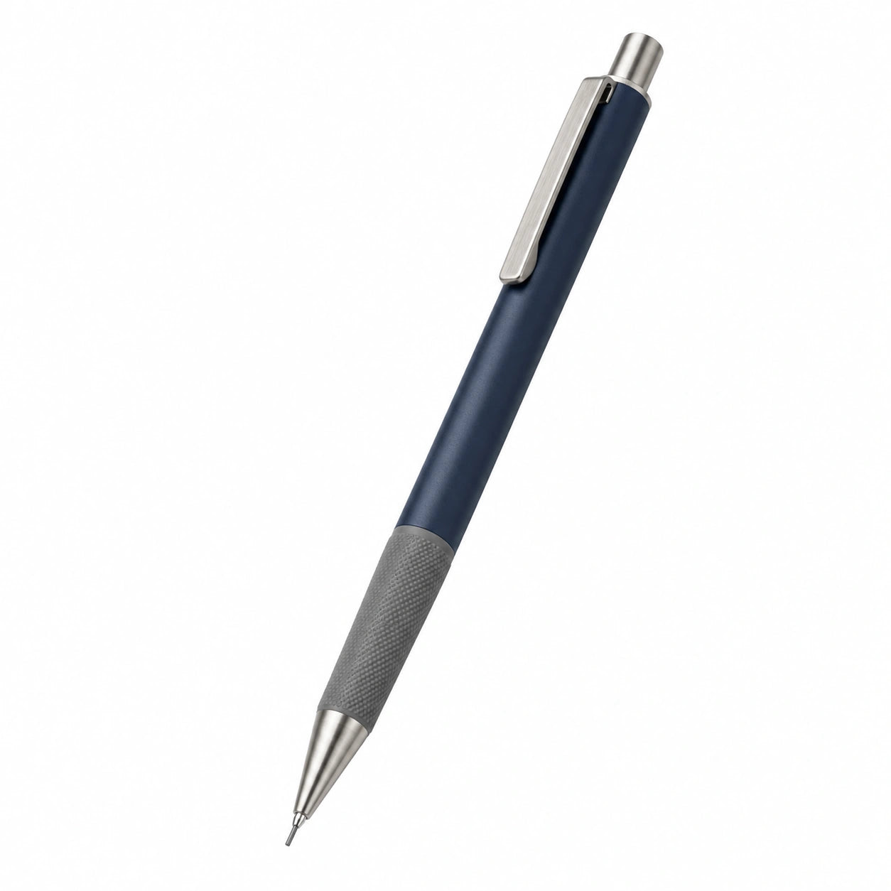 Blauer Druckbleistift mit Metallgehäuse und Komfortgriff