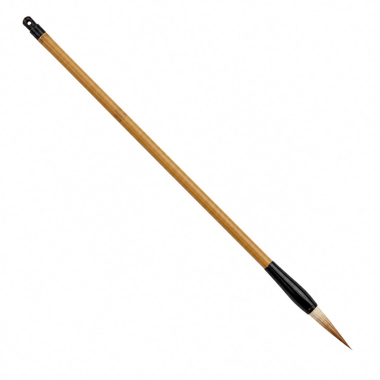 Traditioneller Kalligraphie-Pinsel aus Bambus mit gelblich-brauner Farbe