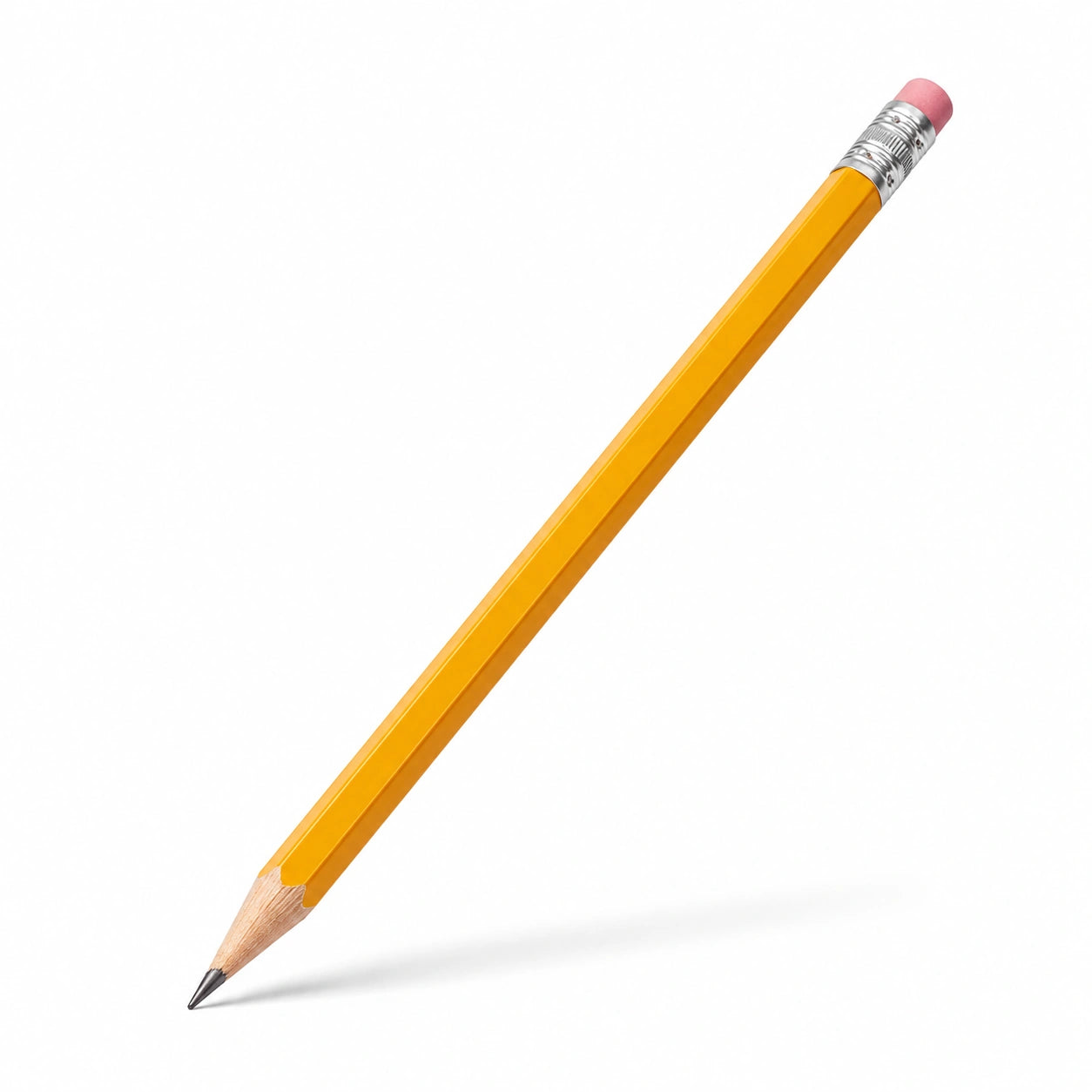 Standard Gelber Bleistift mit Radiergummi