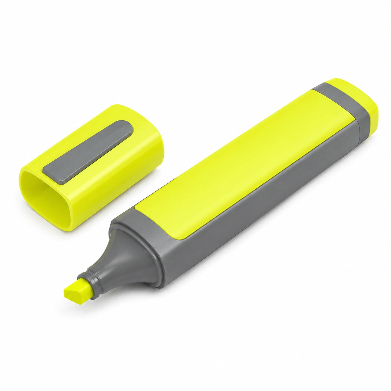 Textmarker Leuchtstift Gelb Grau, Keilspitze, 5 mm