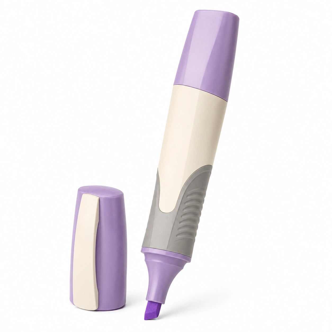 Ergonomischer Textmarker Lila mit Breiter Keilspitze