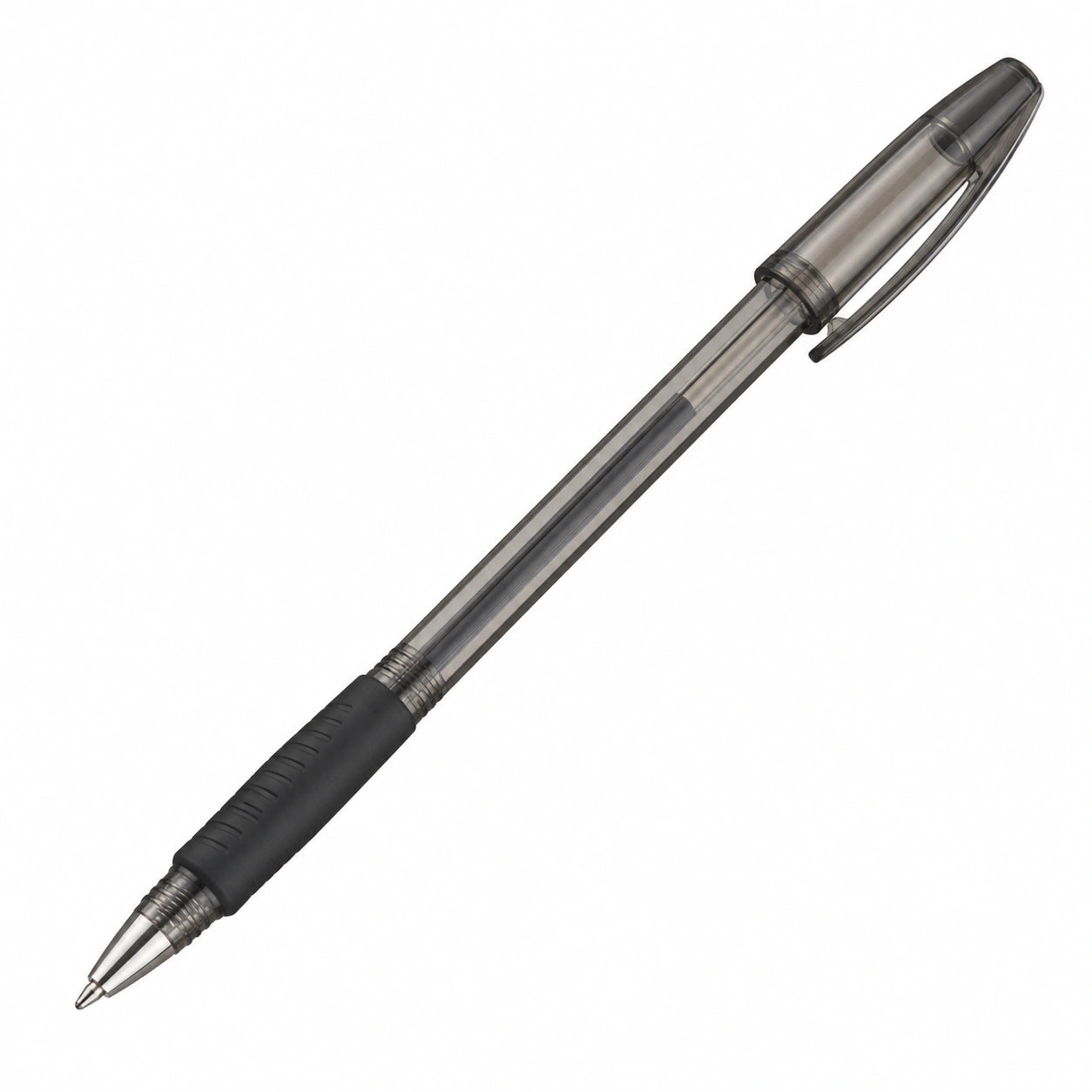 Kugelschreiber Schwarz mit transparentem Schaft, 0.7mm