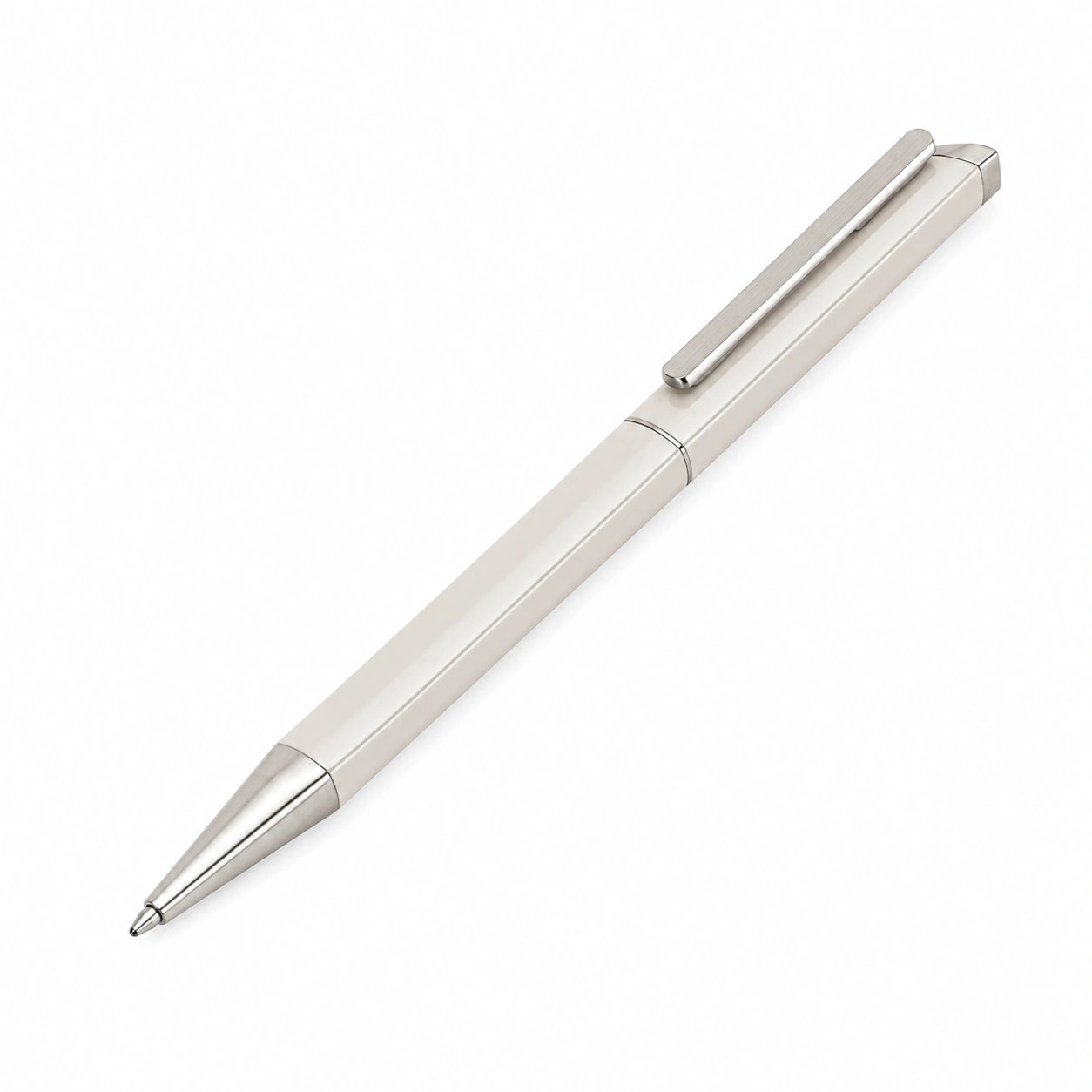Eleganter silberner Kugelschreiber mit Metallclip